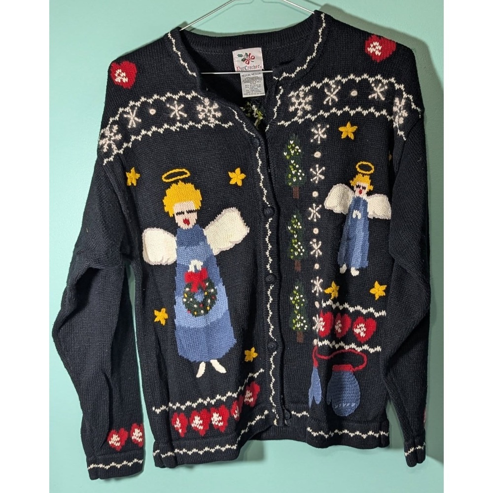 Ugly Christmas Sweater Button Up Size Medium